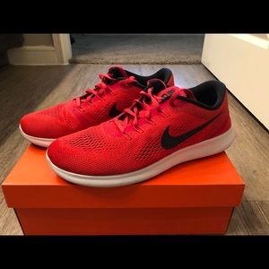 Red Nike Free Runs Size 12